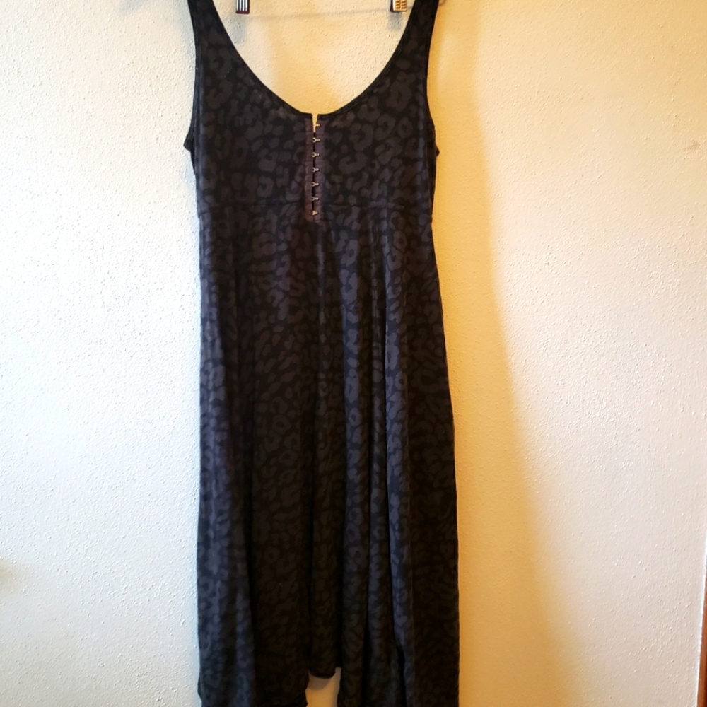 Free People midi leopard print dress